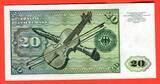 Western Germany FRG Bundesrepublik Deutschland 20 DM Deutsche Mark Banknote 1970 Elisabeth Tucher Dürer Geige mit Bogen, Klarinette Erste Serie GE ... Y I-