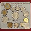 Italy Italien Kursmünzenstz KMS Coin Set 12 Coins 1 - 1000 Lire 2001 500 Flotte und 1000 Lire Silber Giuseppe Verdi Last Issue of Italian Lira Uncirculated with original Folder