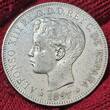 Philippinen Philippines 1 Peso Piso 1897 Alfonso XIII. Ef/AU cleaned Small Scratches