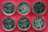Niederlande 5 * 25 Ecu Silbermünzen & 1 * 10 Ecu Kupfermünze 1994-1997 Lot aus sechs Ecu-Münzen - Persönlichkeiten proof and BU in capsules w. all certificates