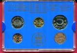 Schweden 16,50 Kronen 4 Münzen + Medaille 2007 Kursmünzensatz mit Miniatur-Medaille BU in blister, orig. packaging