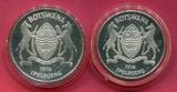 Botswana 5 Pula & 10 Pula Silbermünzen 1978 Spießbock & Antilope Klippspringer proof in capsules