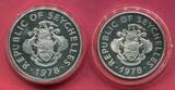 Seychellen 50 Rupees & 100 Rupees Silbermünzen 1978 Eichhörnchenfische & Weißschwanz-Tropikvögel proof in capsules