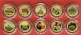 BRD 10 x 50 Cent 2004 20 Jahre Deutsche Einheit - Wiedervereinigung Colorated coins with box & coa