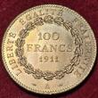 Frankreich France 100 Francs Gold Third Republic 1911 A III. Republik Stehender Genius Erhaltung Quality USA unc