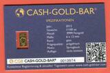 Deutschland 1/100 Unze Goldbarren Gold 2012 Cash-Gold-Bar - Motiv: Springbock BU with carton
