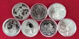 USA, Kanada, China, Australien, Österreich, UK etc 7 x 1 Unze Silber 2008 The Black Beauties Collection - Mit Palladium überzogen mit Box & Zertfikat