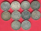 Bayern, Hamburg, Preußen, Sachsen, Württemberg 10 x 3 Mark Silbermünzen 1908 - 1914 Kaiserreich Lot 10 Typen lot of 10 coins, please see picture