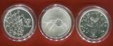 Portugal 3 x 8 Euro Silbermünzen 2003 The Values of Football - Passion, Celebration & Fair Play - Fußball Proof with box, coa & carton