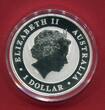 Australien 1 Dollar Silbermünze Kookaburra - World Money Fair 2018 (1 oz, coloriert) BU in capsule with certificate, orig. packaging