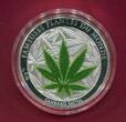 Benin 100 Francs CFA Cu-Ni-Münze 2010 Berühmte Pflanzen - Cannabis Sativa (m. Farbapplikation, versilbert) proof in capsule with certificate, orig. packaging