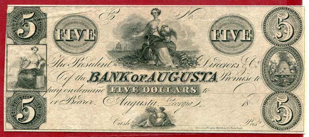Доллары 1864г. Банкнота 5 долларов банк Луизиана. Банкнота ga Bank. Bank of Georgia paper. 18 долл