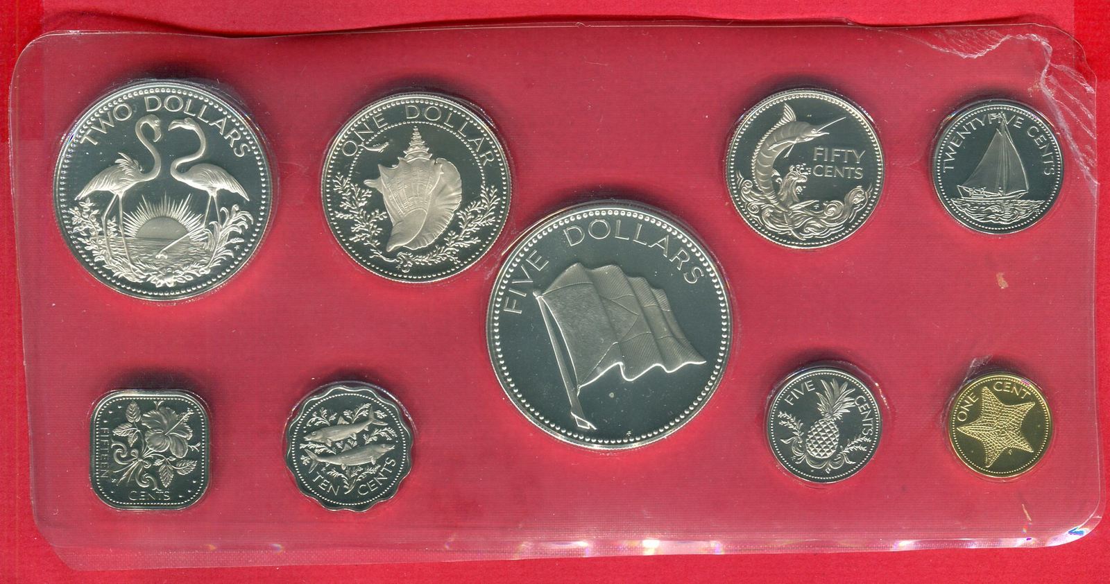 KMS 1 Cent - 5 Dollar 1975 Commonwealth of the Bahamas Proof Set Proof with  box | MA-Shops