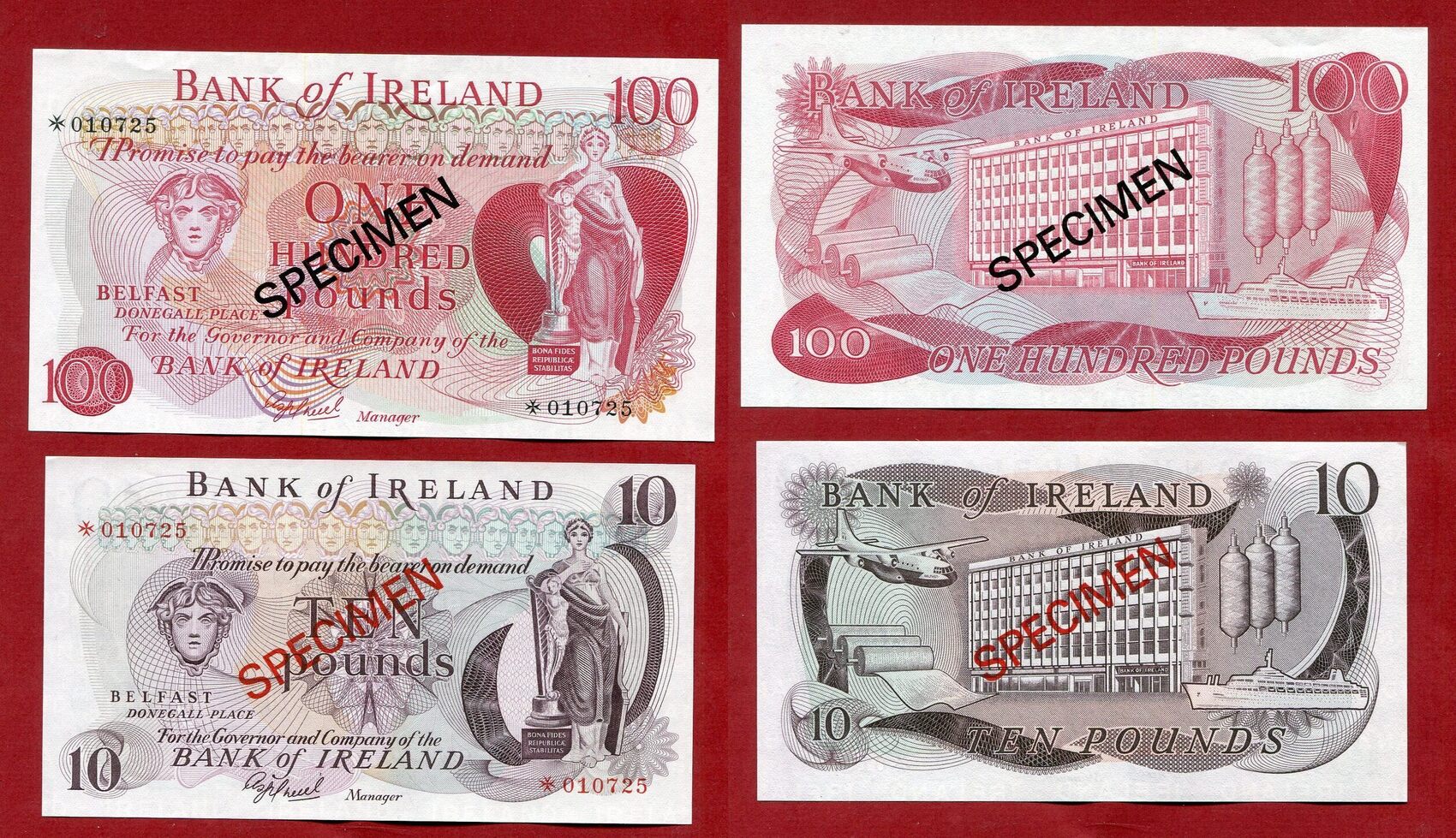 Nordirland Northern Ireland Irland 1, 5, 10, 100 Pounds 1977 