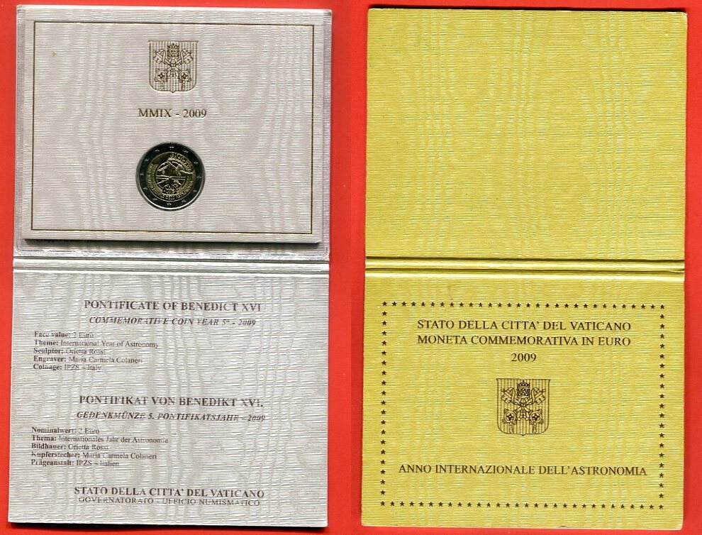 Vatican Vatikan 2 Euro Gedenkmünze im Folder Vatikan 2 Euro Gedenkmünze 2009 Benedict XVI