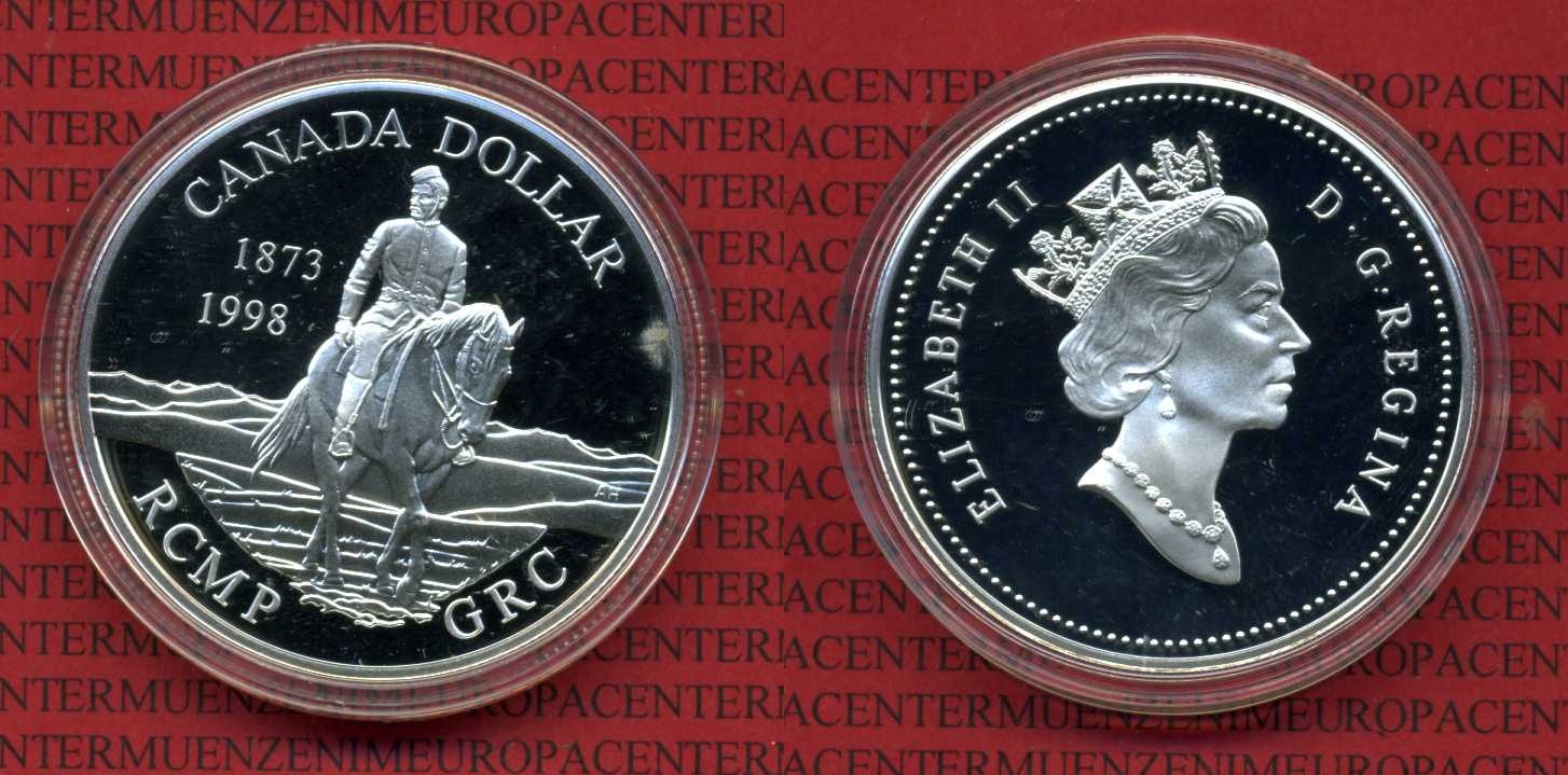 Kanada Canada 1 Dollar Commemorative Silber 1998 Berittene Polizei zu ...