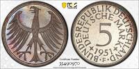 Germany-Federal Rep 5 Deutsche Mark DM Silberadler Auflage nur 280 in PP Pop 3 in 66, 2 higher -
