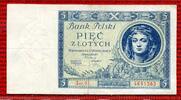 Polen Republik 5 Zloty Zlotych Ser. BE Mädchenkopf - Archivbild, abweichende Seriennummer -