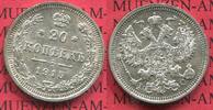Russland Russia 20 Kopeken Silber Russland 20 Kopeken Silber 1915, Nikolaus II. Erhaltung ! Patina kl. Flecken -