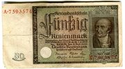 Weimarer Republik Rentenbank 50 Rentenmark 6. Juli 1934 Freiherr vom Stein -