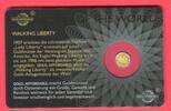 Ruanda, Rwanda 10 FRW Minigoldmünze - 1/200 Unze Gold Walking Liberty - aus der Serie Icons of the World - Gold Affordable -