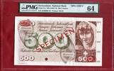 Schweiz, Switzerland 500 Franken Spezimen Jungbrunnen -