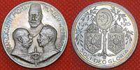Deutschland 1. Weltkrieg The Great War Der neue Dreibund Wilhelm II. Franz Joseph Mohammed V. Türkei Silbermedaille 1915 Polierter Stempel min. Kr. P