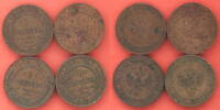 Russland 4x1 Kopeke Kaiser Nikolaus II. (1894-1917) -