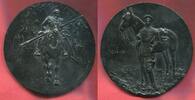 Kaiserreich Deutschland Preußen Berliner Eisen Gußmedaille Kronprinz Wilhelm in Husarenuniform und vor Pferd ultra high relief -