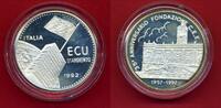 Italien ECU Silbermünze 35 Jahre Europäische Wirtschaftsgemeinschaft (EWG) Piedfort Ausgabe -