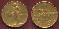 Schweiz Vergoldete Bronzemedaille Championats D'Hivier De L'Armee Montana 1945 Pentathlon 1. Rang Huguenin -