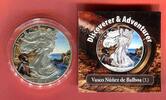 USA 1 Dollar Silbermünze - Silver Eagle - 1 oz 2016 Discoverer & Adventurer Serie - Vasco Núñez de Balboa (3.) BU colorated with capsule & privat...