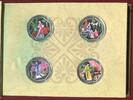 China, Volksrepublik 4 x 10 Yuan 2000 A Dream of Red Mansions - Der Traum der roten Kammer Proof with box, coa & carton with certificate