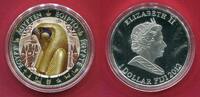 Fidschi-Inseln 1 Fidschi-Dollar Silbermünze Ägypten - Horus Farbmünze -