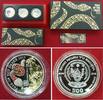 3 x 500 FRW Silbermünzen - minimal beschlagen 2013 Ruanda, Rwanda Jahr der Schlange -  mit über 100 Pavé Kristallen pro Münze - Year of the Snake...