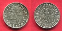 Germany 1933 -1945 Deutschland 5 Reichsmark Silbermünze 450. Geburtstag von Martin Luther Birthday 1483 - 1933 -