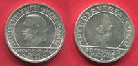 Weimarer Republik Deutsches Reich Germany 5 Mark Silber Verfassung Schwurhand Hindenburg -