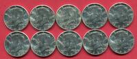 USA 10 x 1/2 Dollar - Half Dollar Set aus zehn Kennedy Halbdollar -