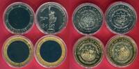 Liberia 4 x 10 Dollars Hologramm/ teilw.vergoldet Lot Geschichte der USA - Liberty und Gold Eagle als Hologramm -