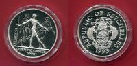 Seychellen 25 Rupees Silbermünze Olympische Spiele 1992 Barcelona - Turnen -