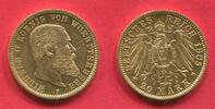 Württemberg 20 Mark 1905 F König Wilhelm II. prägefrisch f. stgl. 775.92 £  +  41.61 £ shipping