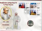 Vatikan 500 Lire Gedenkmünze 1978 Seligsprechung von Paul VI. durch Papst Franziskus 19.10.2014 No.035/150 unc with philatelic-numismatic cover