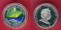 Cook-Inseln Islands 1 Dollar Cu versilbert mit Farbapplikation Wonders of Nature - Aurora Borealis -