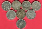 Preußen, Bayern, Hamburg 8 x 3 Mark Silbermünzen Kaiserreich Lot 8 Typen - Silber -