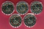 Bundesrepublik Deutschland 5 x 5 Euro Gedenkmünzen A - J Subtropische Zone komplett Gelber Ring Polymerring A,D,F,G,J -