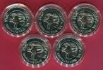 Bundesrepublik Deutschland 5 x 5 Euro Gedenkmünzen A - J Subpolare Zone komplett Grüner Ring Polymerring A,D,F,G,J -