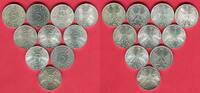 Deutschland, BRD 10 x 5 Mark Silbermünzen Lot aus 10 Silberadlern -