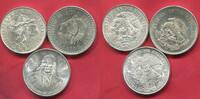 Mexico lot 3 Münzen Silber 5, 25, 100 Pesos 1 x .900 2 x .720 Silber -