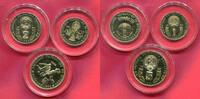 Bulgarien Bulgaria 1, 2, 5 leva Soccer Worldcup Fußball Weltmeisterschaft Goldfarben -