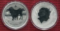 Australien 1 Dollar - 1 Unze Silber Jahr des Ochsen - Year of the Ox - Lunar II Serie - Stier -